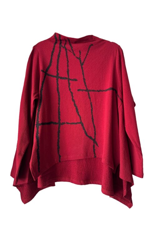 BROKEN LINES TOP RED