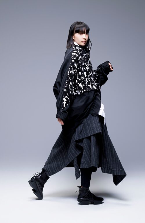 FLOCKED JACKET BLACK COMBO