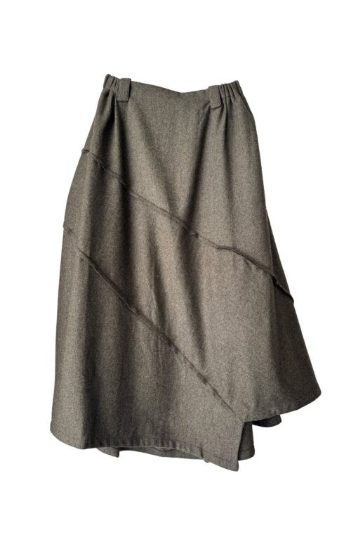 WOOL BLEND SKIRT KHAKI