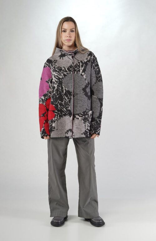 POP ART FLOWER WOOL CARDIGAN