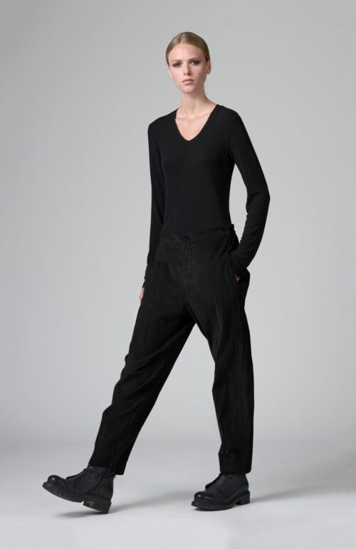 CORD SLIM PANT BLACK