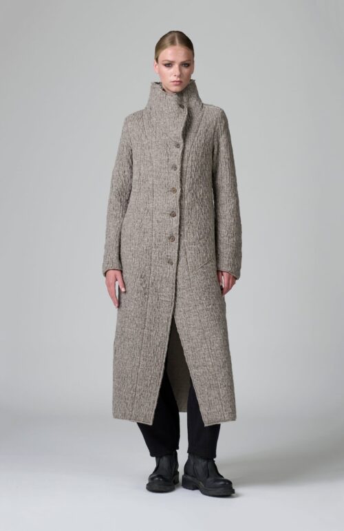 SIGNATURE WOOL COAT TAUPE