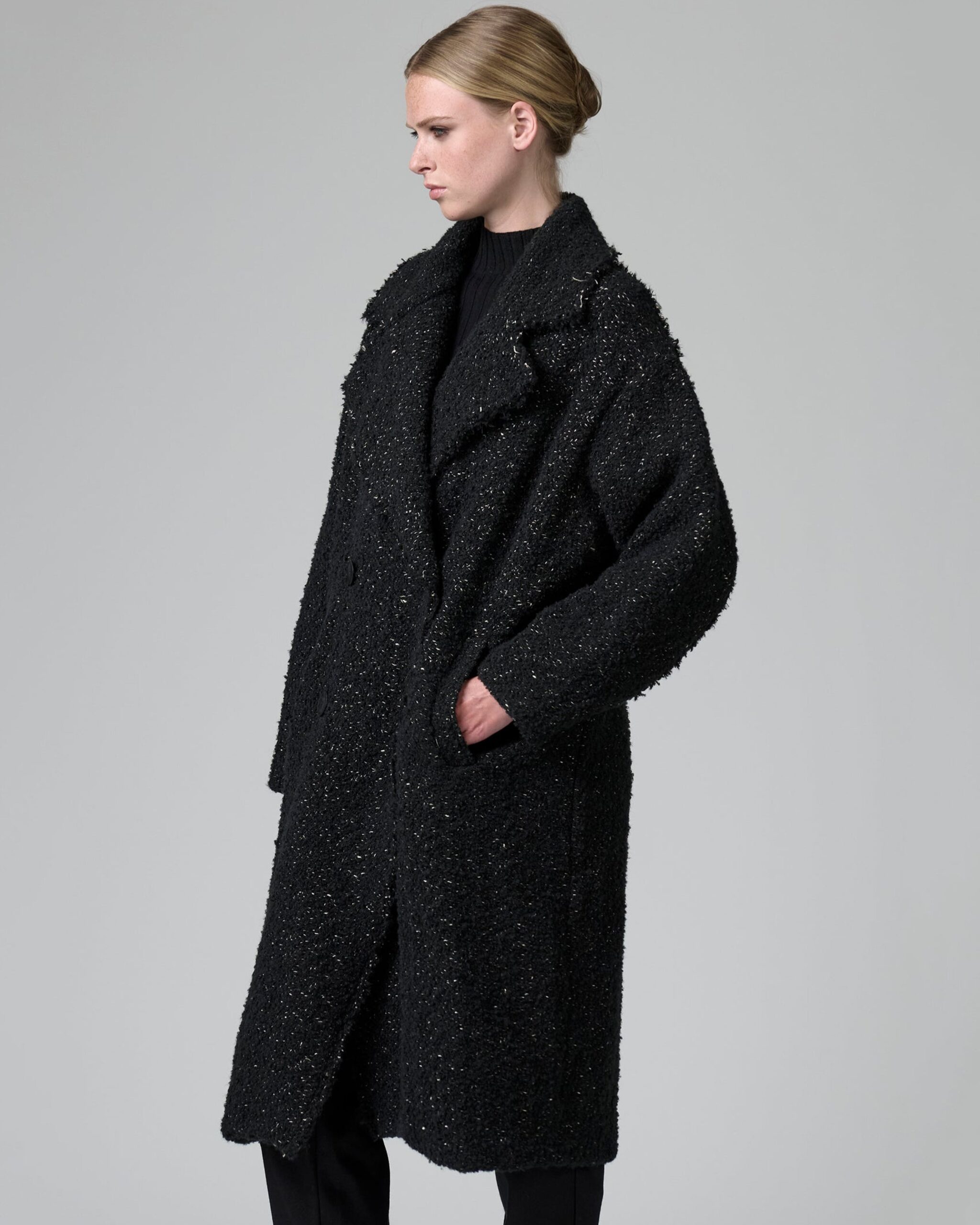 BOUCLE COAT BLACK - Image 2