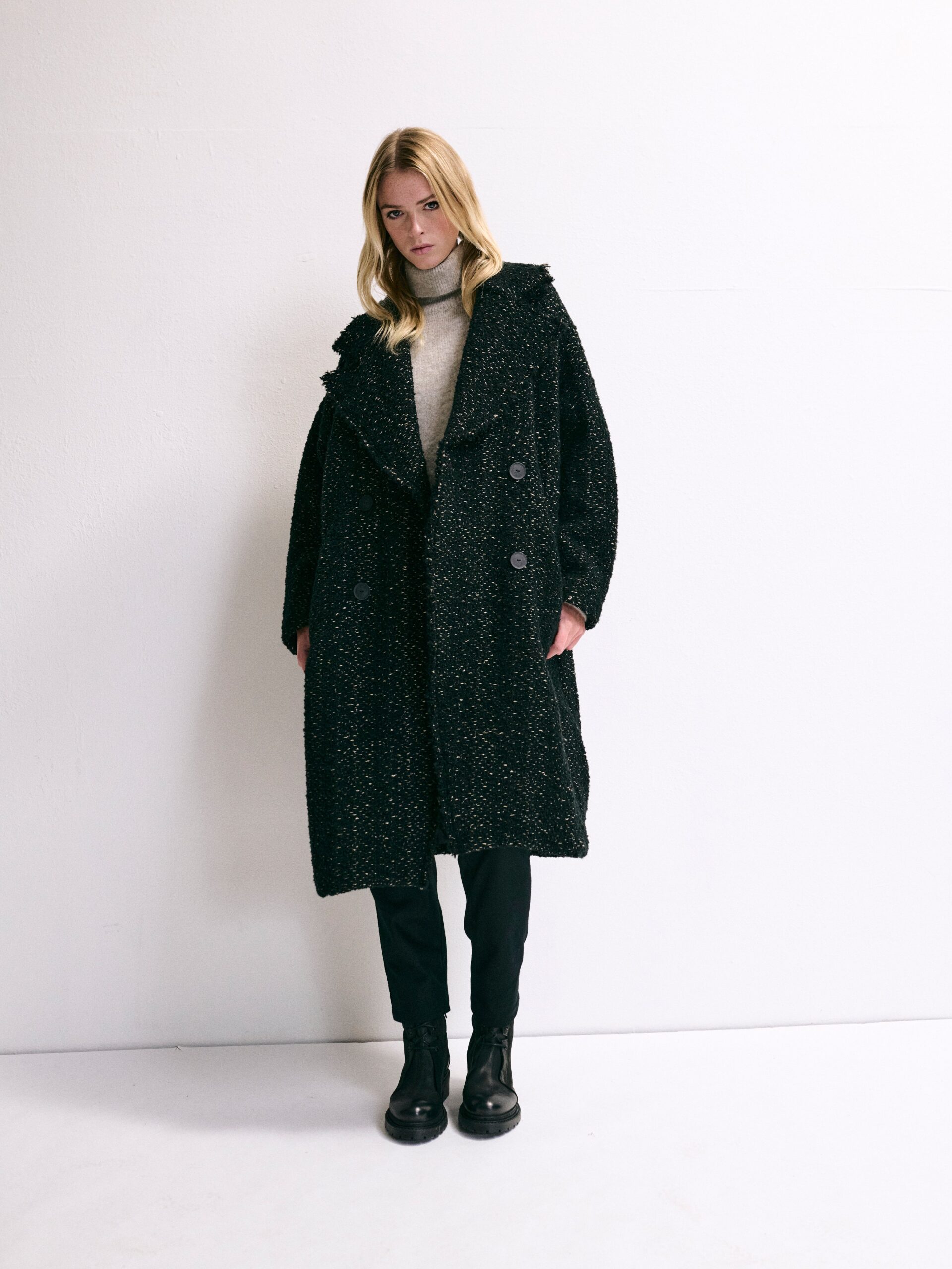 BOUCLE COAT BLACK - Image 5